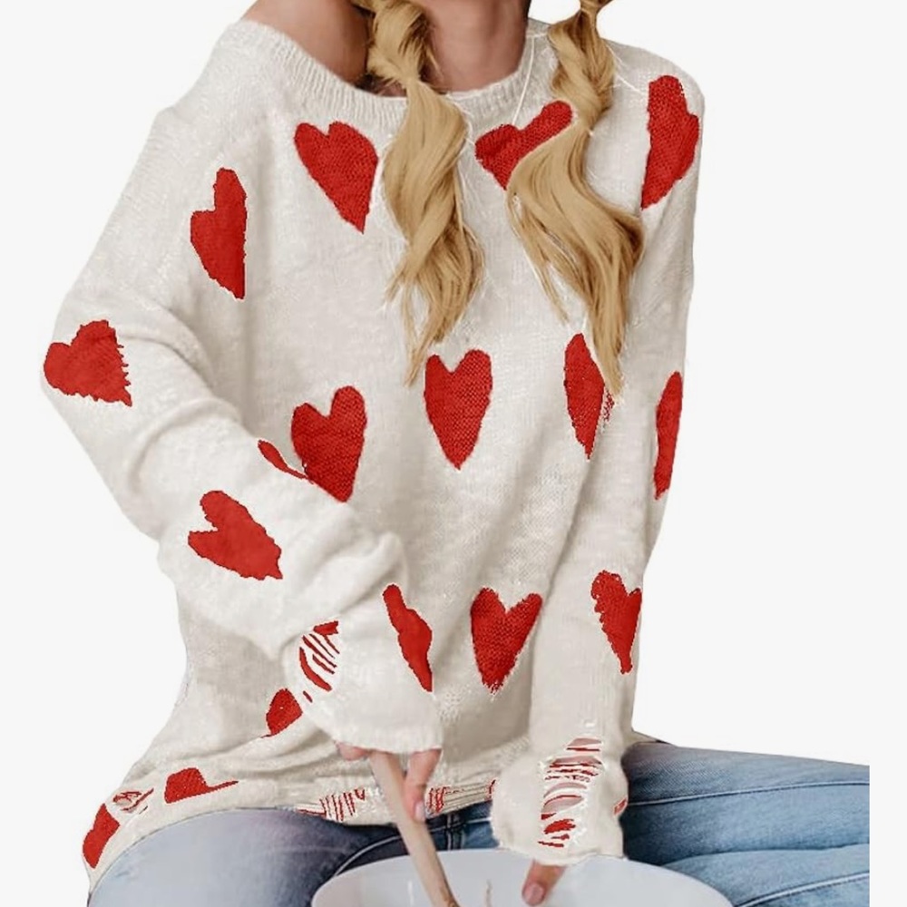 Ready for Valentine’s Day. Heart sweater. NWT